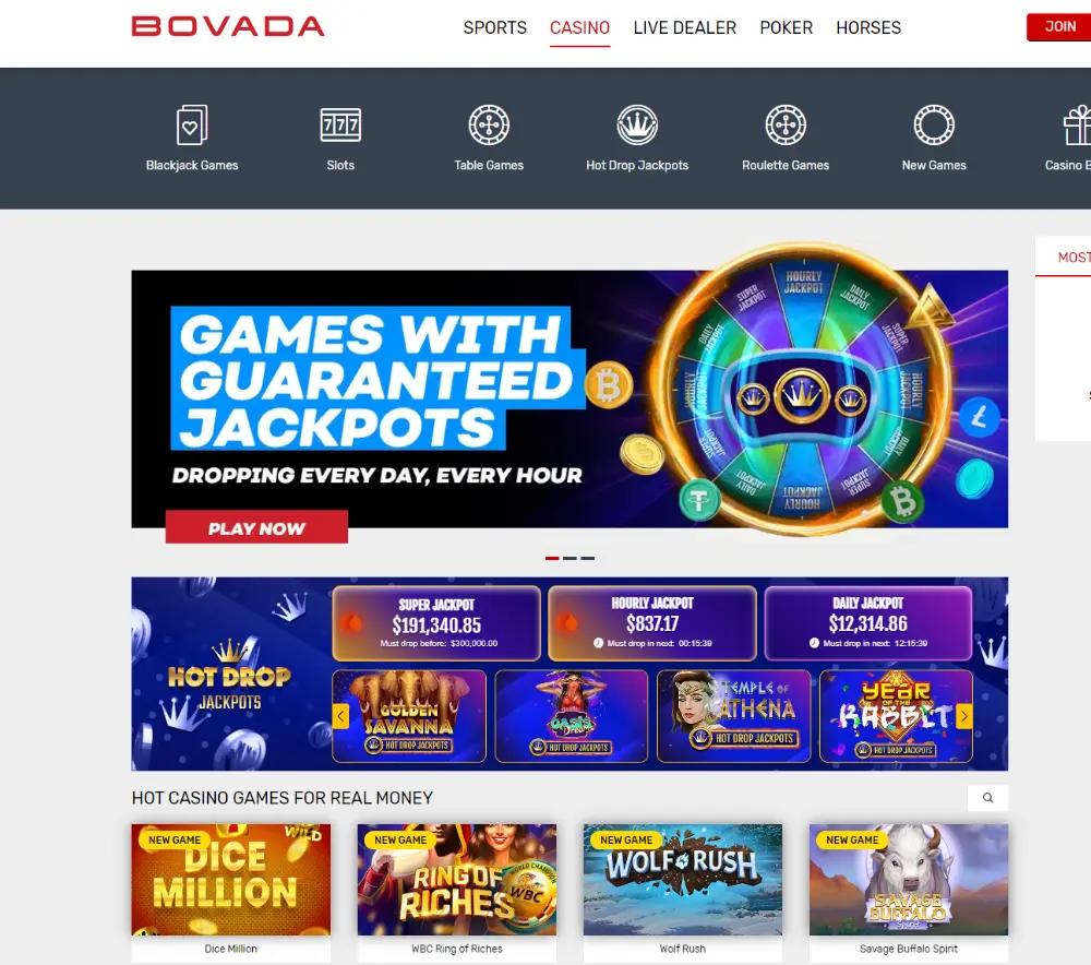 bovada casino home page
