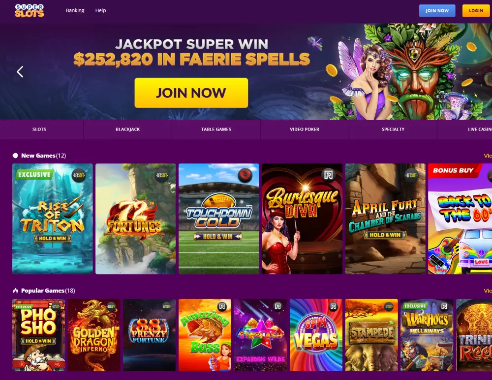 super slots home page